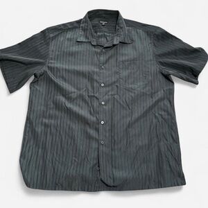 George Grey Pinstripe Short Sleeve Button Up Shirt - Size XL